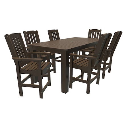 Highwood Usa Lehigh 7pc Rectangular Counter Height Outdoor Patio Furniture Dining Set 84 x 42 AD-ST7LH2CO5BA-ACE